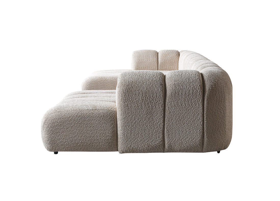 Lis Sand Boucle Double Chaise 147" Sectional