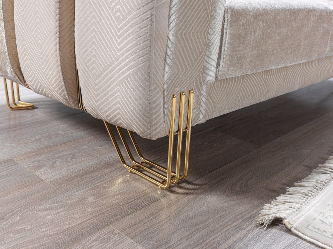 Santana Ivory Velvet Sofa 89”