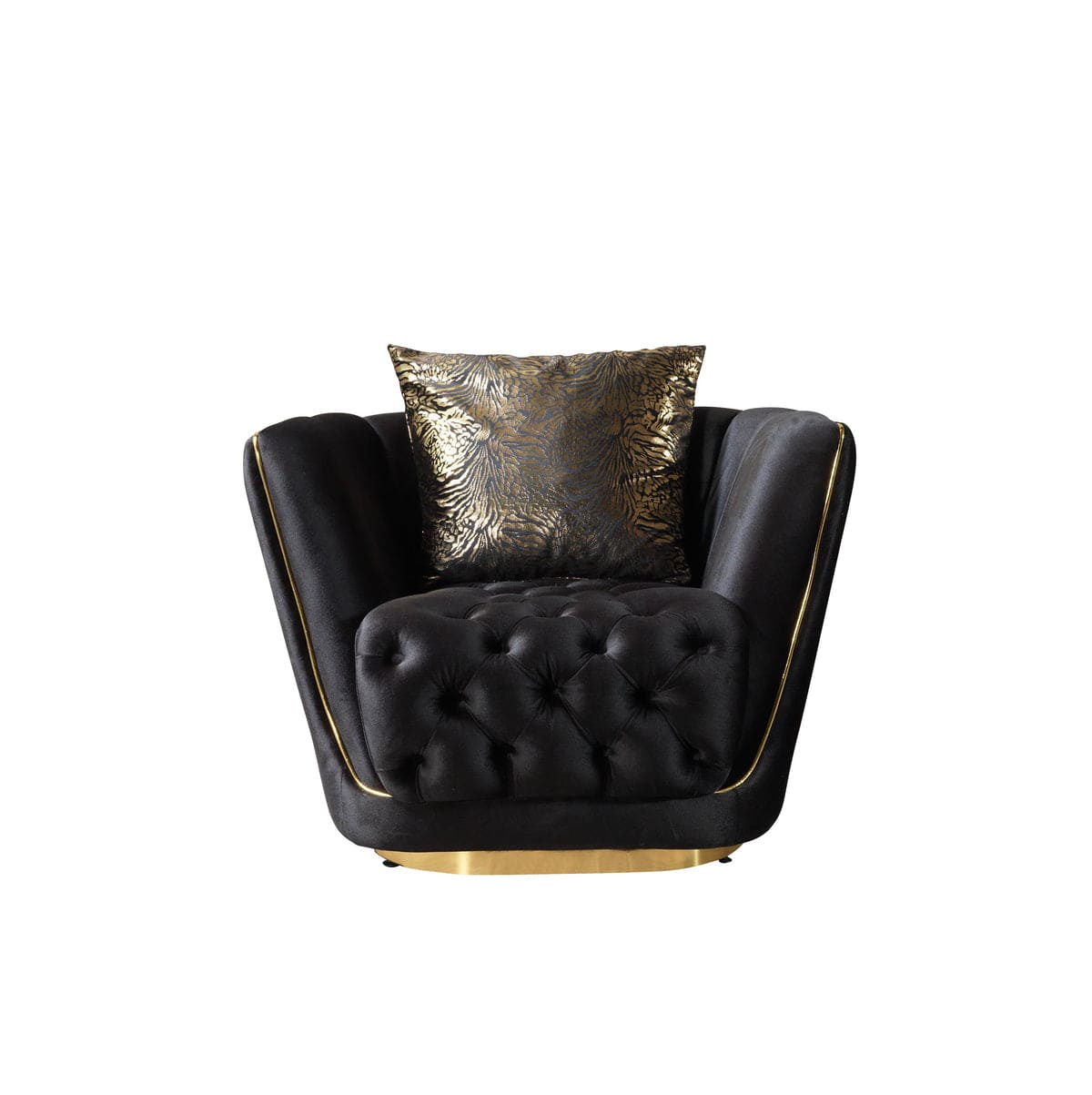 Daphne Black Velvet Sofa & Loveseat