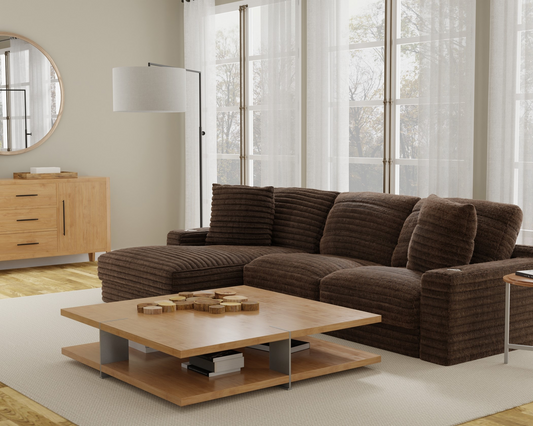 3045 Comfy Chocolate Sectional Left Chaise