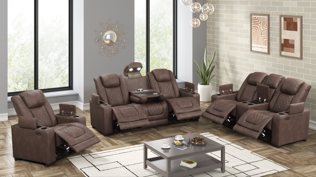 Rima 3pcs Power Reclining Set (Brown)