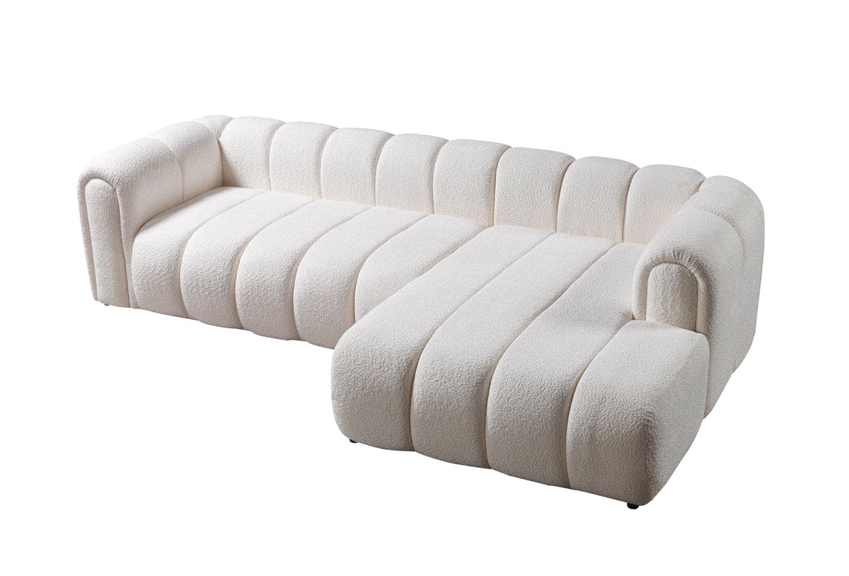 Lis Ivory Boucle RAF 115" Sectional