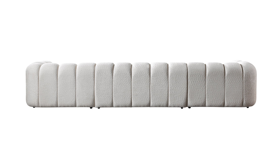 Lis Ivory Boucle Double Chaise 147" Sectional