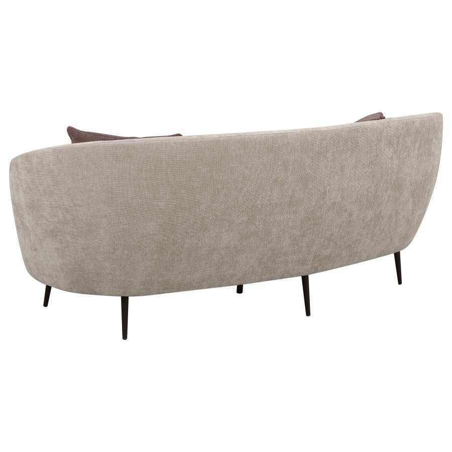 ELLORIE 2-PIECE UPHOLSTERED CURVED SOFA SET BEIGE
