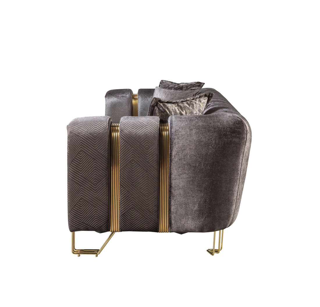 Santana Smoke Velvet Sofa 89”