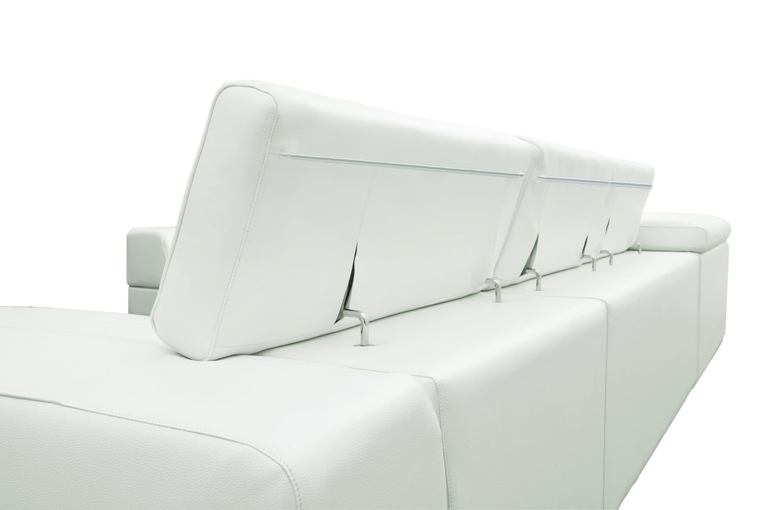 Nella Sectional Sofa | Italian Leather Match White