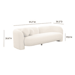 Amelie Cream Faux Fur Sofa