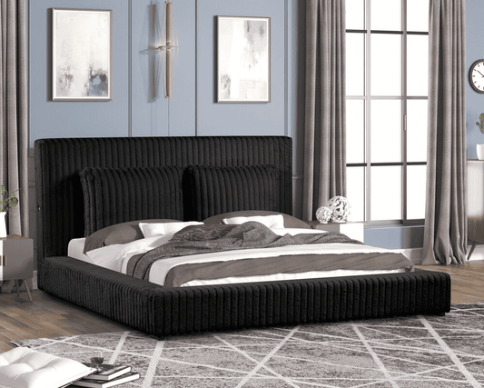 Lauren Black Platform Bed - Queen, King **NEW ARRIVAL**