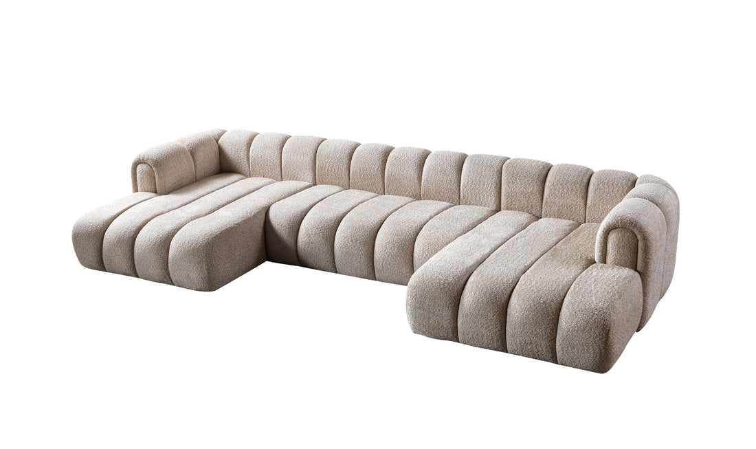 Lis Sand Boucle Double Chaise 147" Sectional