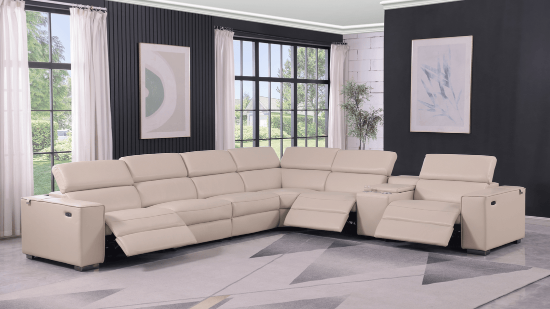 Picasso Power Reclining Sectional 7pcs Beige (3 Power)