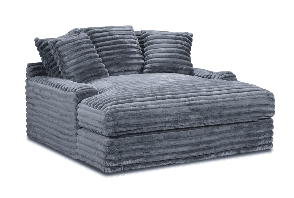 Fluffy Charcoal Chaise Lounge