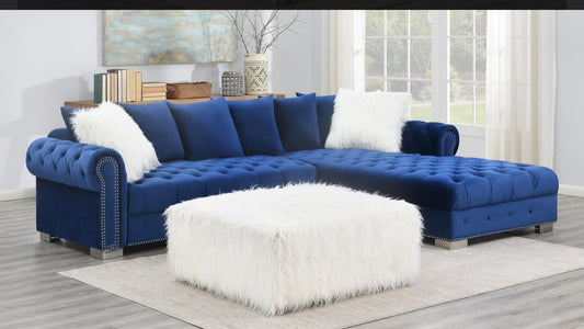 Navy Blue 2pc Sectional