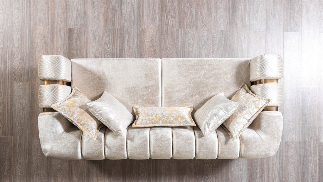 Santana Ivory Velvet Sofa 89”