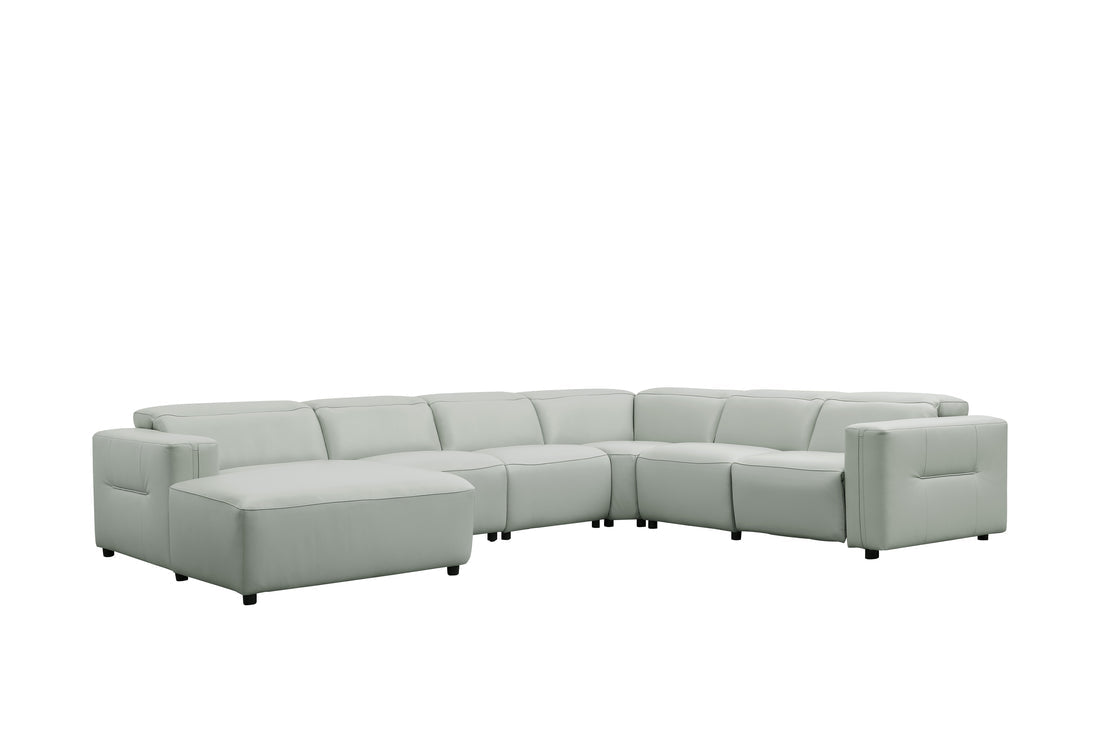 Noel Italian Leather/Match Power Reclining Sectional with Chaise