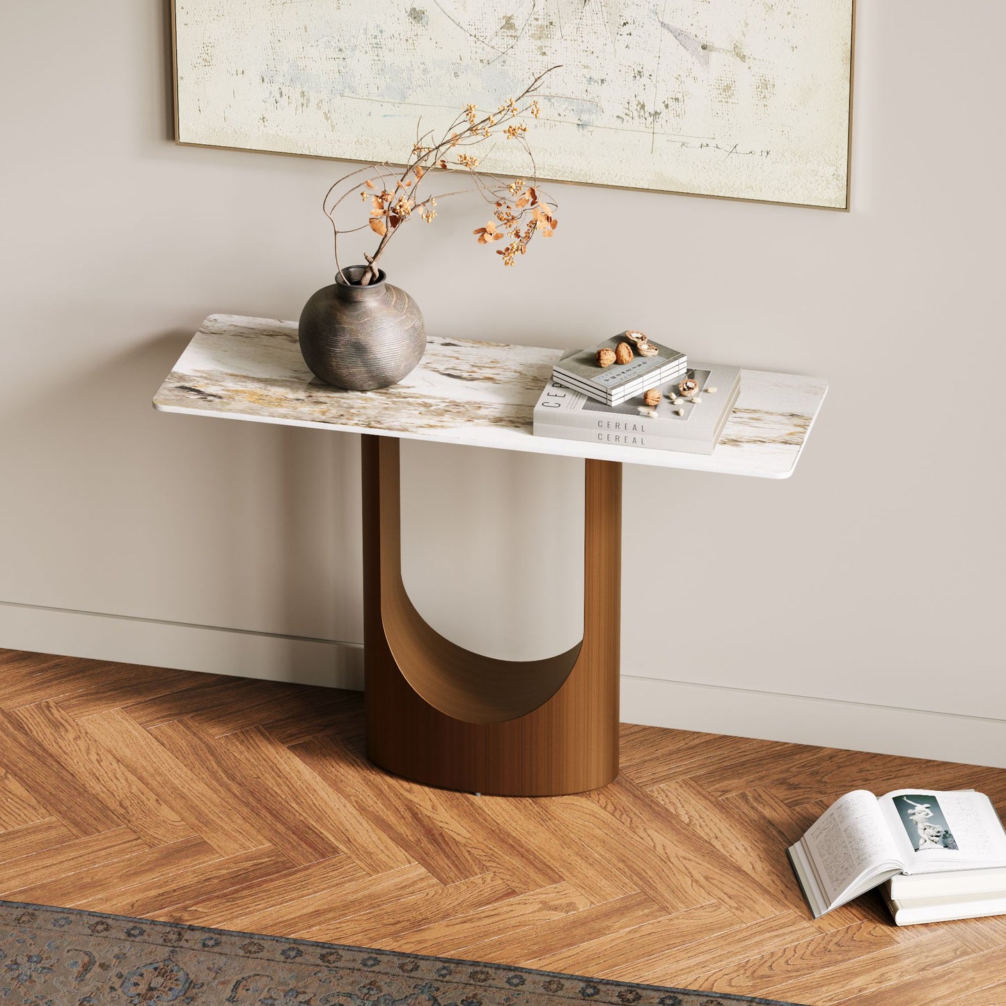 Hobart - 47" Modern Sintered Stone Console Table