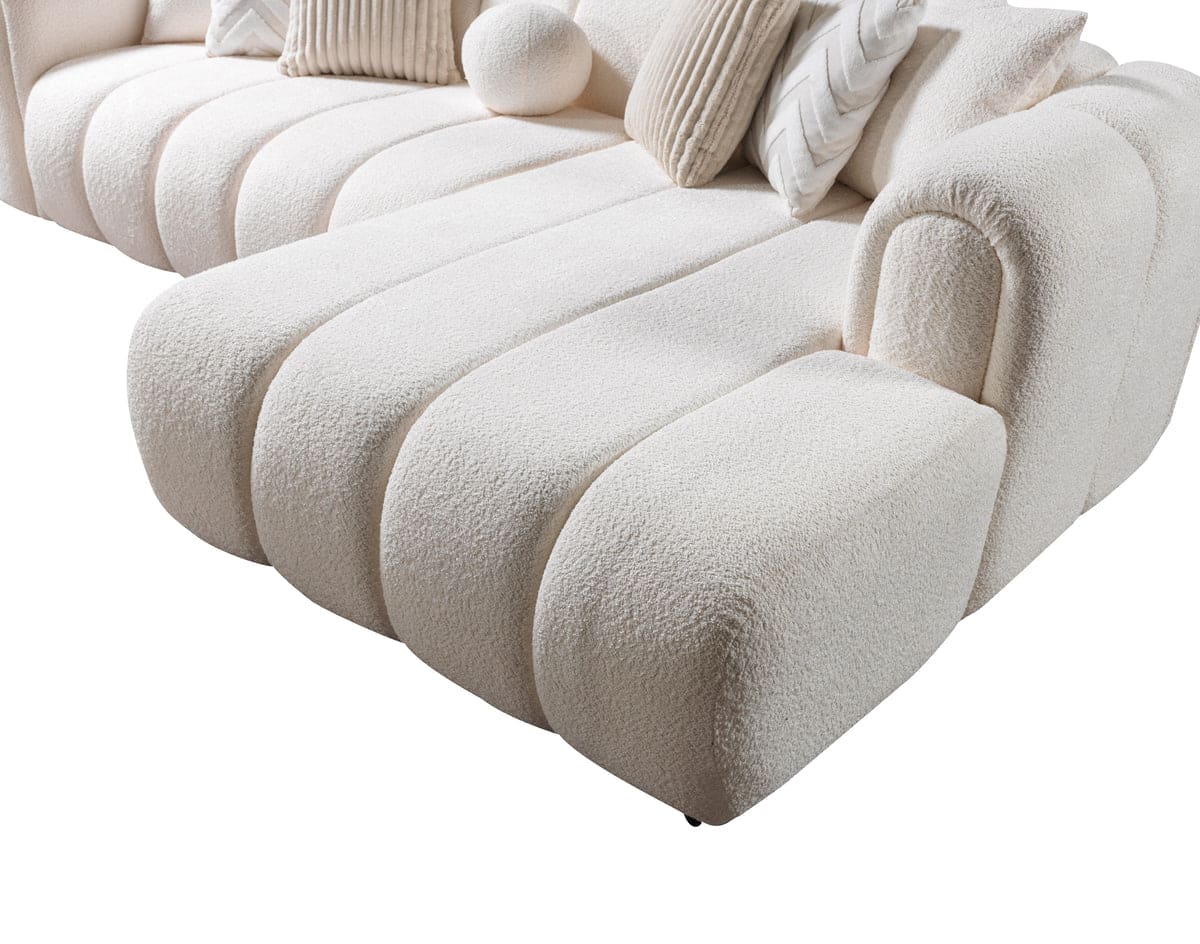 Lis Ivory Boucle RAF 115" Sectional