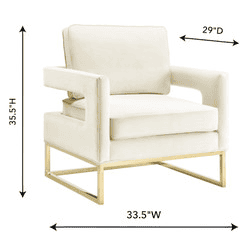 Avery Cream Velvet Chair