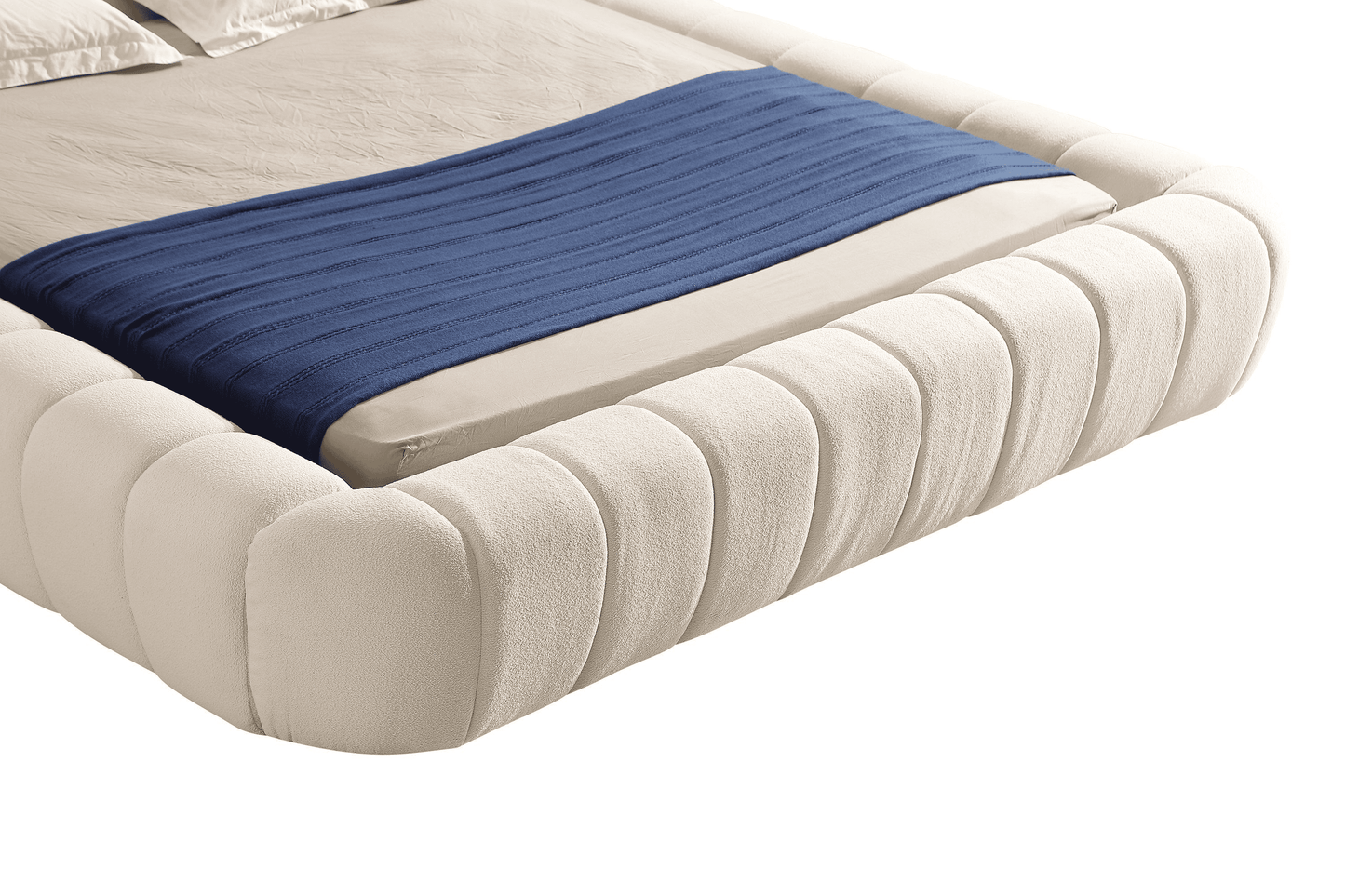 Divani Casa Yolonda - Modern Off-White Fabric Bed