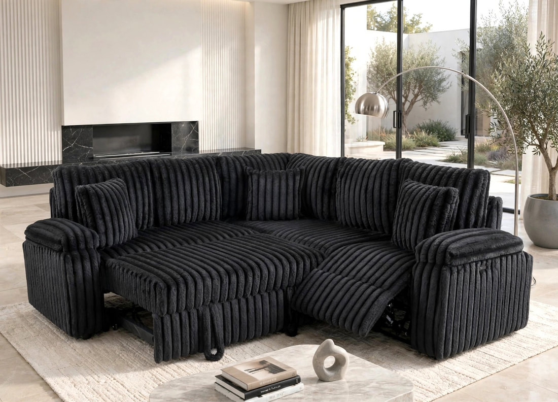 AMIRI Black Power Sectional With Pull-Out Bed **NEW ARRIVAL**