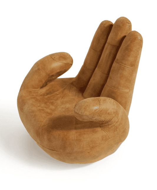 Lamod Italia Sosia Modern Cognac Italian Leather Hand Accent Chair