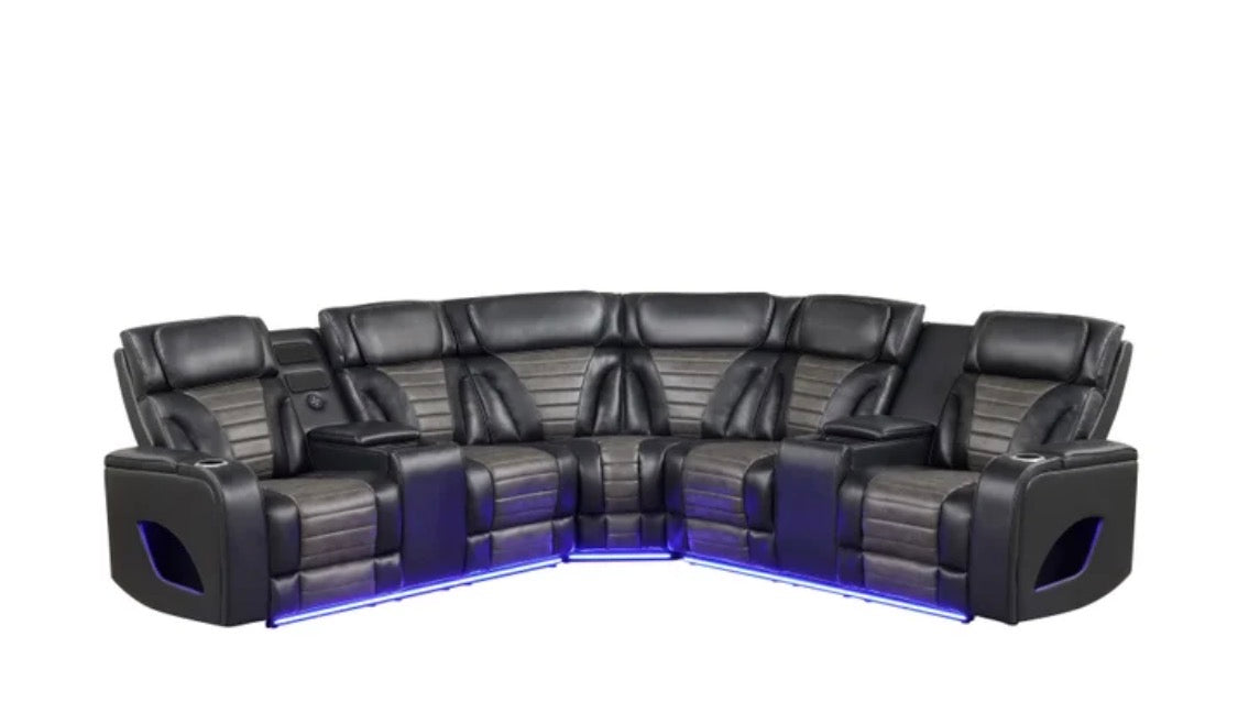 IBIZA POWER/POWER Black Reclining Sectional **NEW ARRIVAL**
