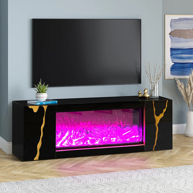 ROSA TV STAND BLACK/GOLD