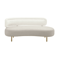 Tischa Cream Boucle & Grey Velvet Sofa