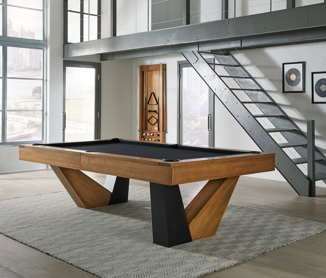 American Heritage® Annex 8’ Pool Table, Brushed Walnut