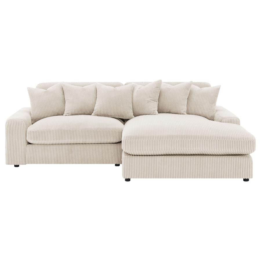 Blaine 2-Piece Upholstered Reversible Sectional Sand