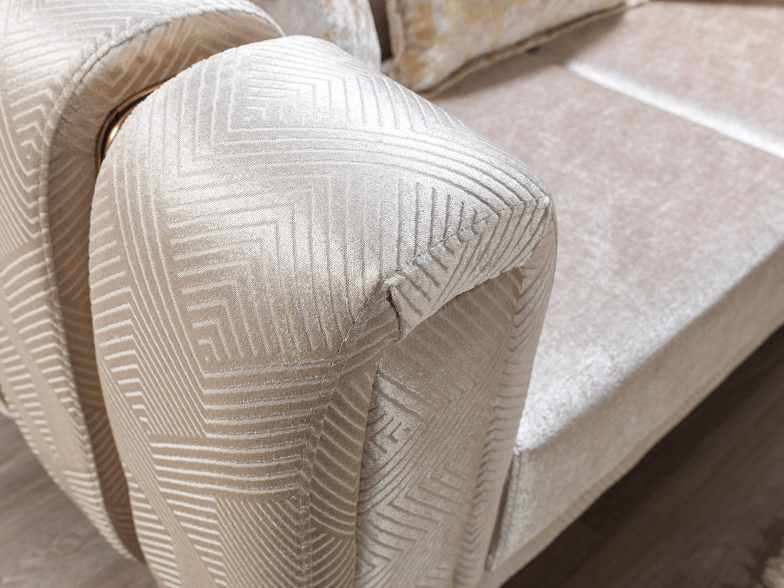 Santana Ivory Velvet Sofa 89”