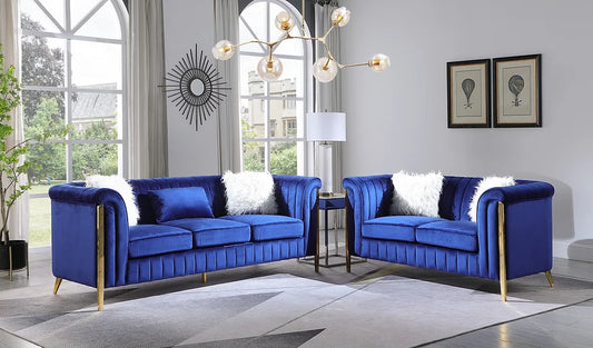 FARA BLUE SOFA & LOVESEAT