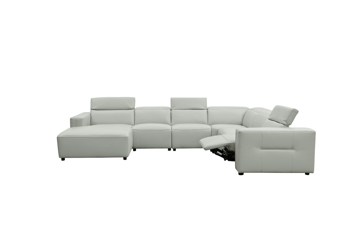 Noel Italian Leather/Match Power Reclining Sectional with Chaise
