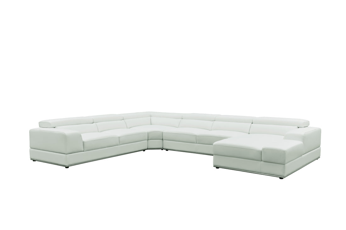 Nella Sectional Sofa | Italian Leather Match White
