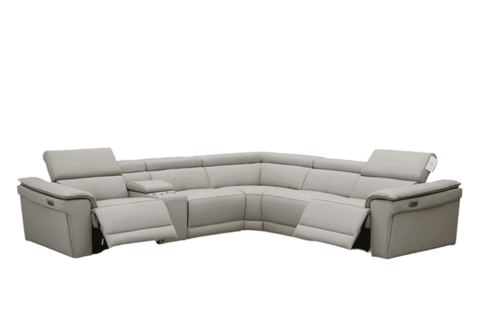 NEWYORK - GRAY LEATHER Power Reclining Sectional