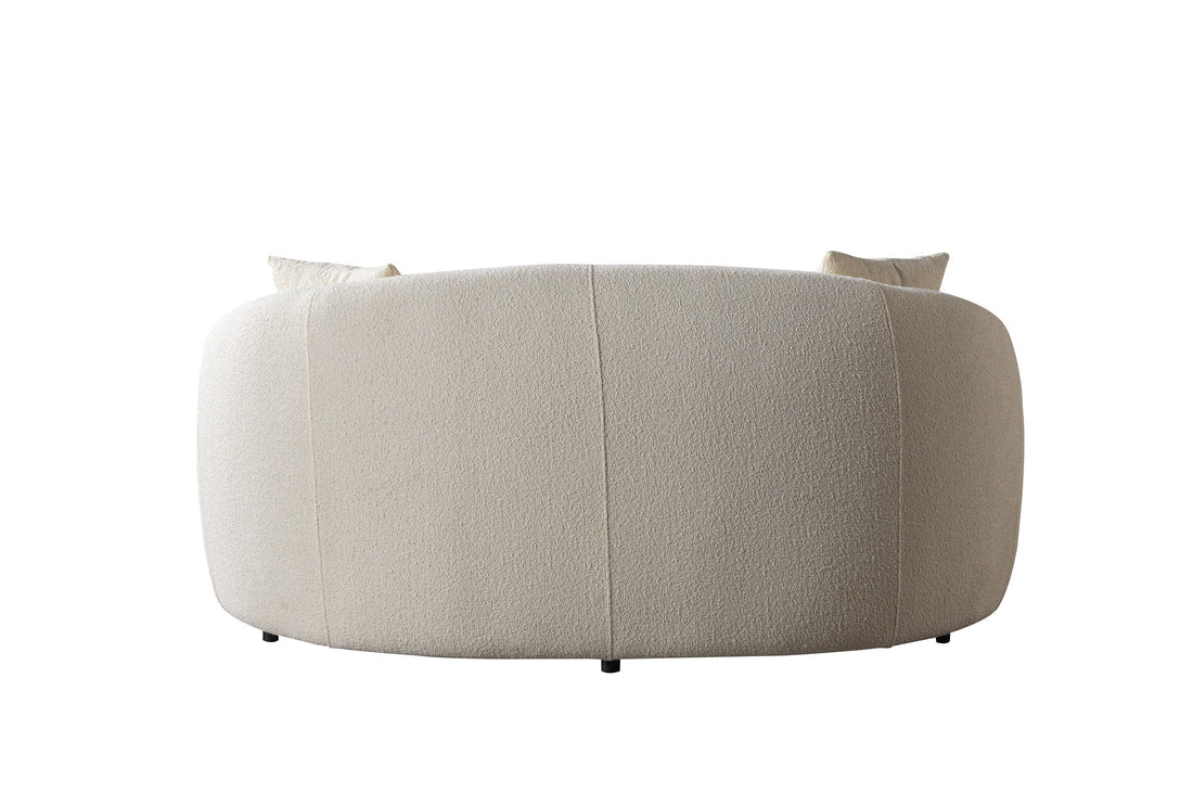 Bonita Ivory Boucle Round Sofa 71"