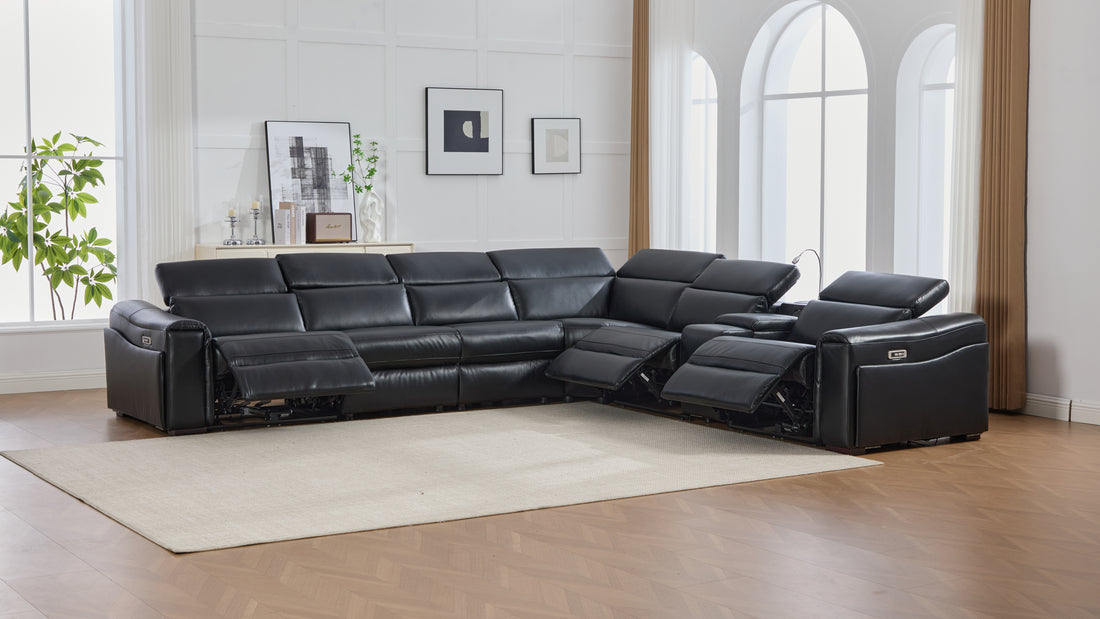 Divani Power Reclining Sectional (Black)
