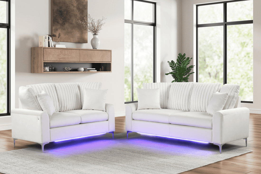 Celina Beige - 2PC Sofa & Loveseat Set