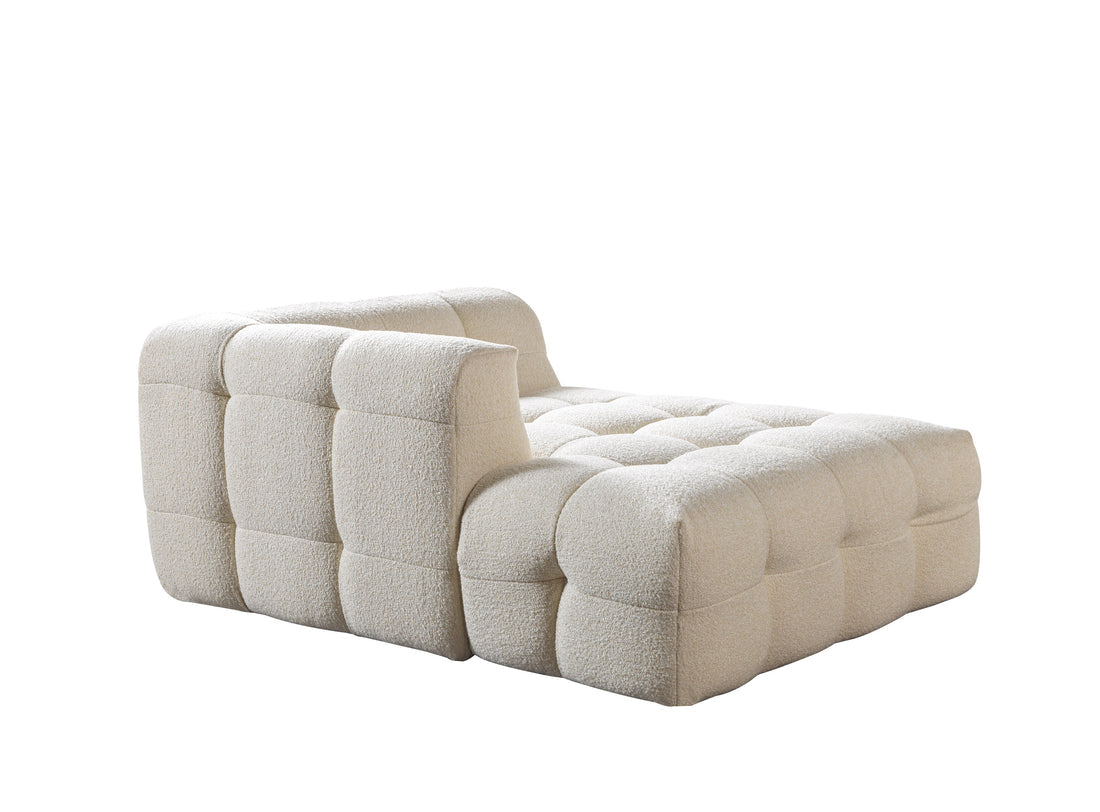 Ivy Ivory Boucle Double Chaise 146" Sectional