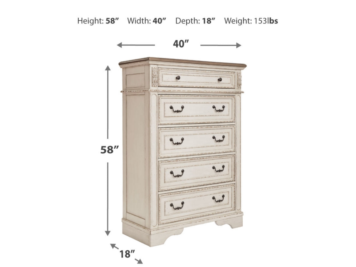 Realyn 5 Drawer Chest of Drawers