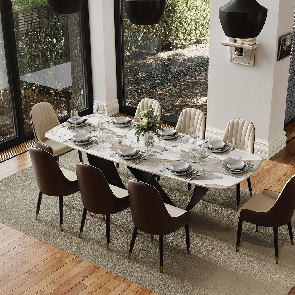 94.5" Modern Dining Table Set with 8 chairs