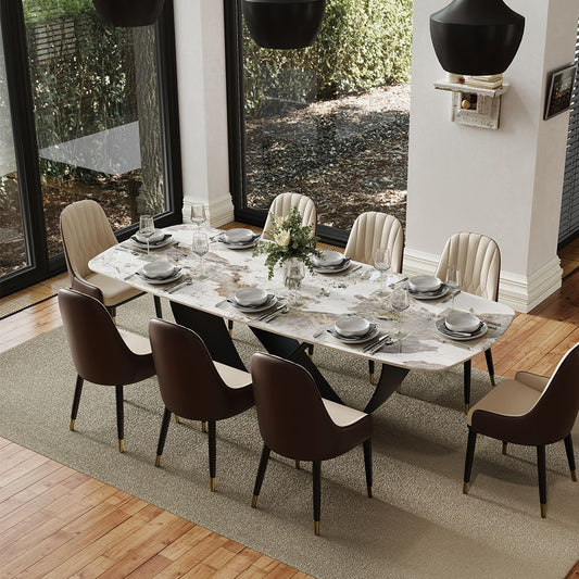 94.5" Modern Dining Table Set with 8 chairs