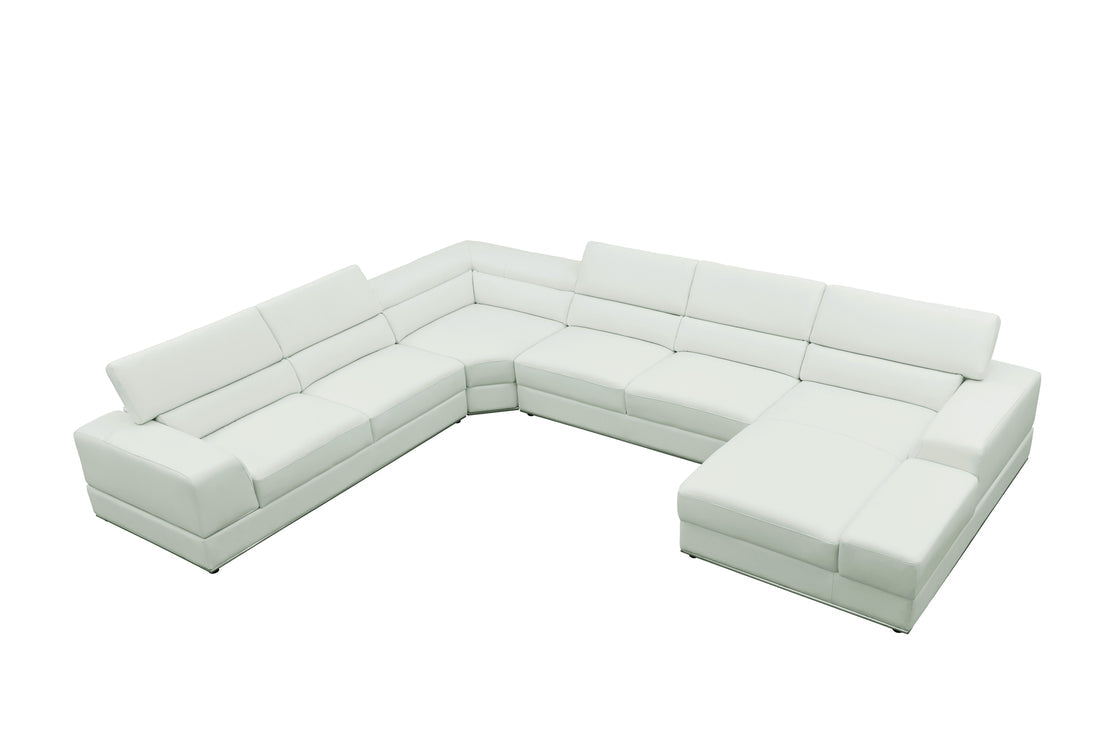 Nella Sectional Sofa | Italian Leather Match White