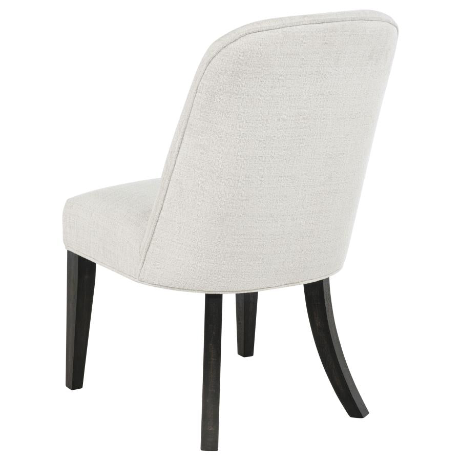 LEANDRO UPHOLSTERED DINING SIDE CHAIR CREAM (SET OF 2)