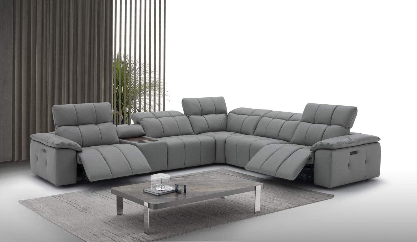 Beaumont Dark Gray Leather Sectional