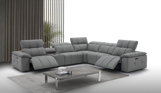 Beaumont Dark Gray Leather Sectional