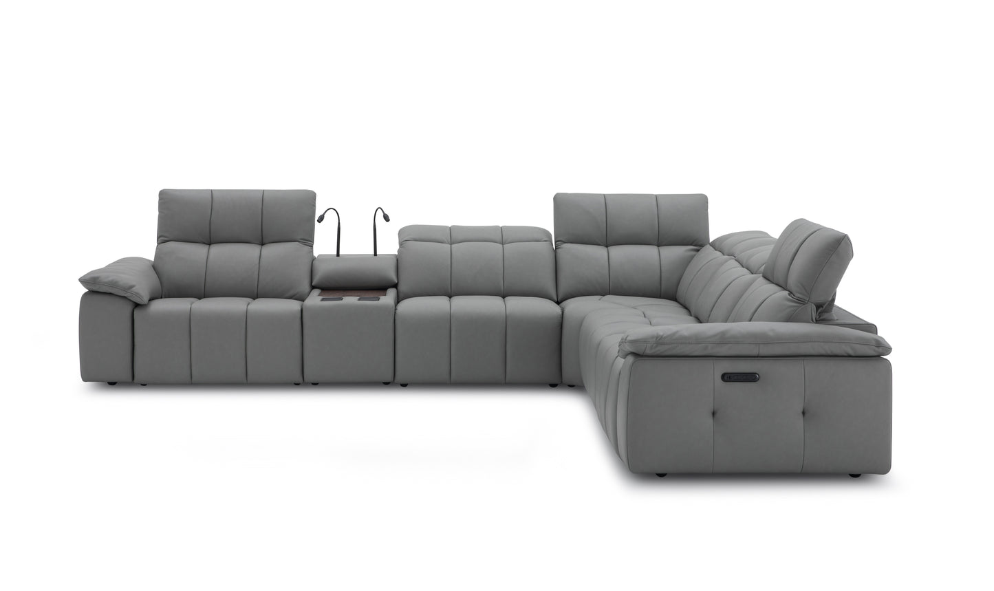 Beaumont Dark Gray Leather Sectional