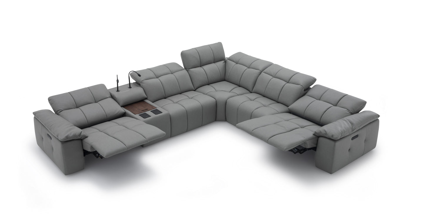 Beaumont Dark Gray Leather Sectional