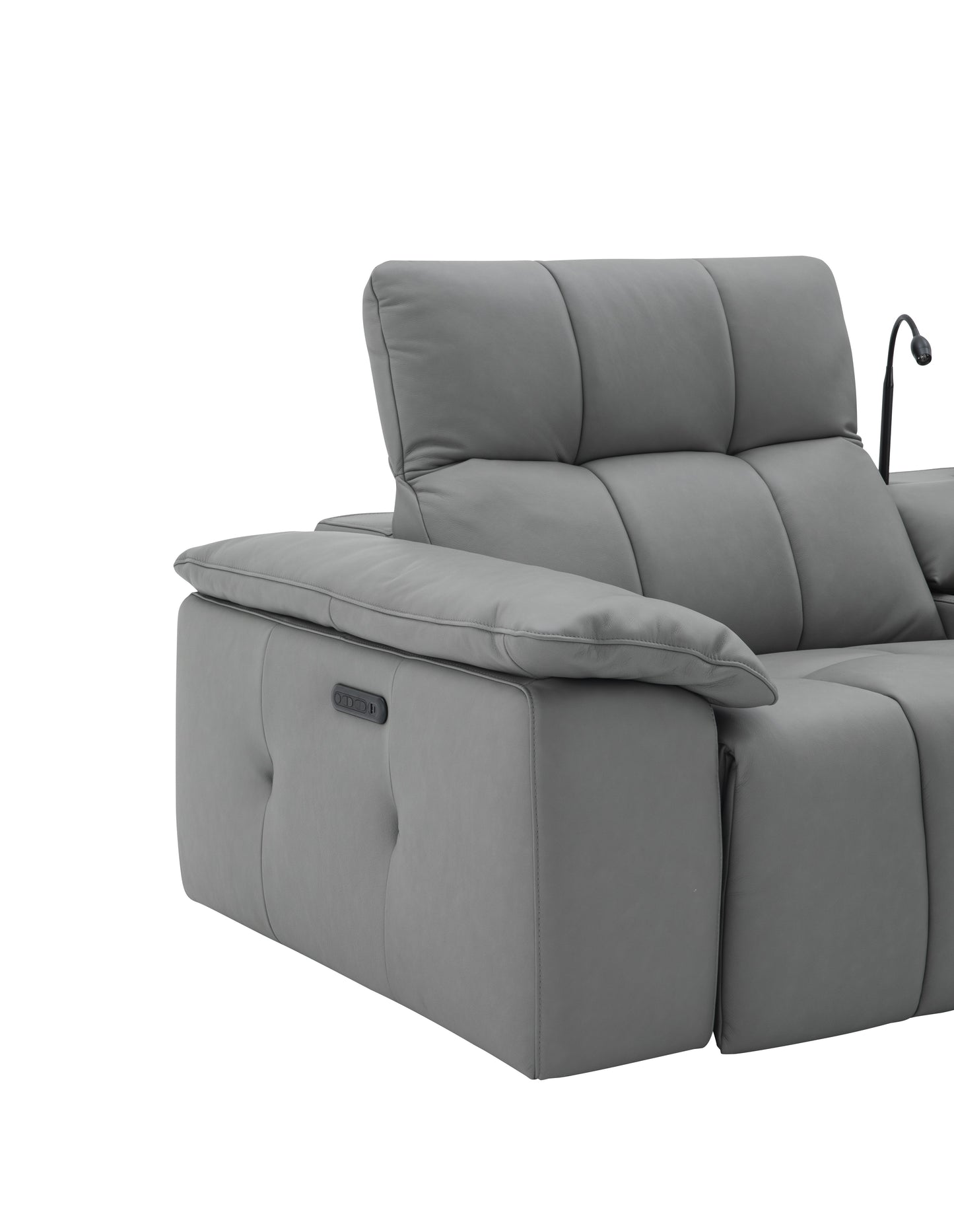 Beaumont Dark Gray Leather Sectional
