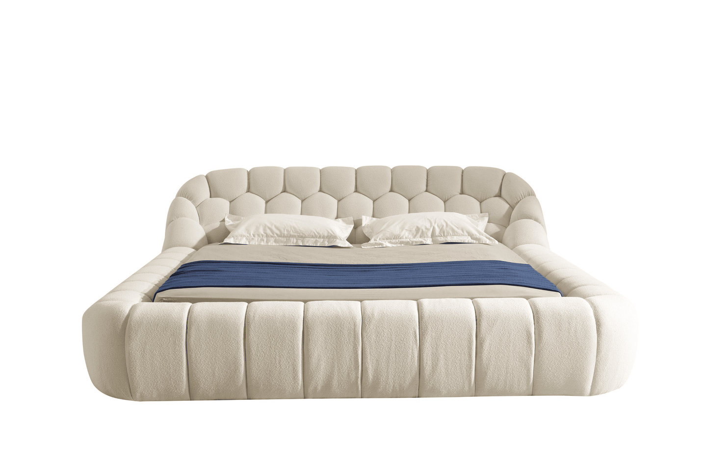 Divani Casa Yolonda - Modern Off-White Fabric Bed