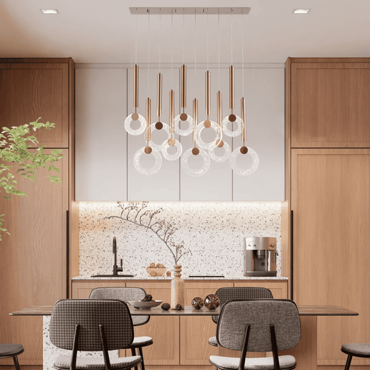 GLITTER RINGS 10 HEADS CHANDELIER // BRONZE